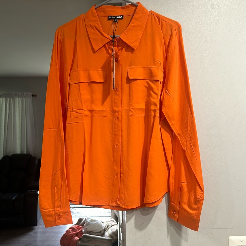 Orange blouse size XL